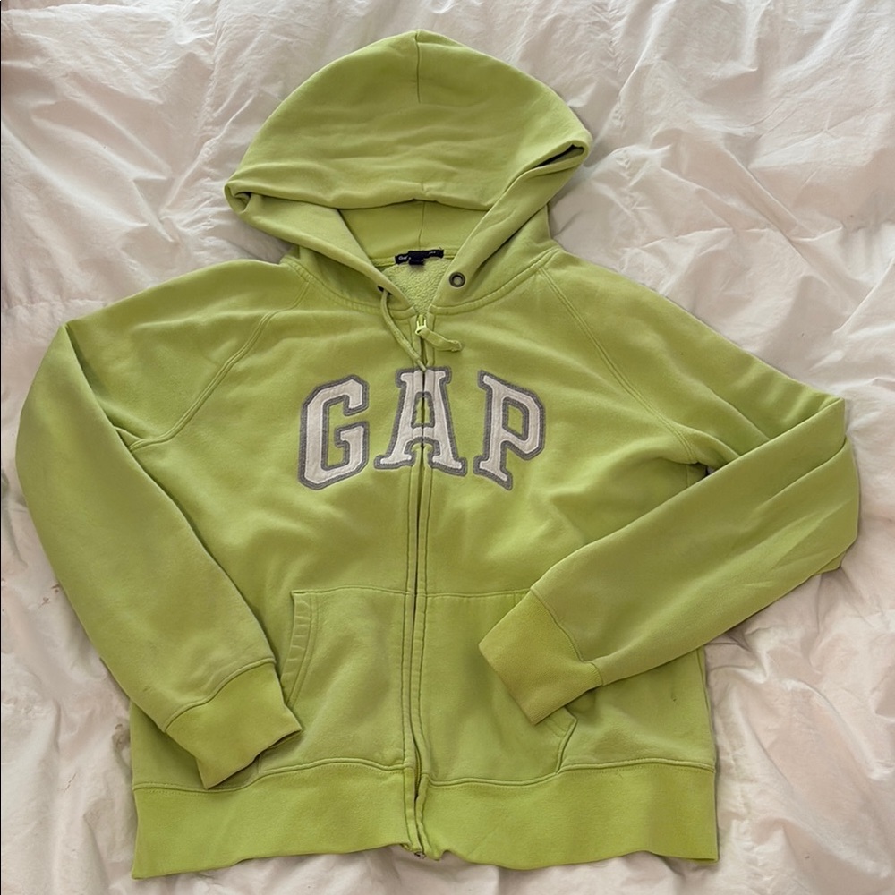 GAP Green Hoodie Sweatshirt with Full Zipper and Hood